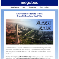 Megabus email thumbnail