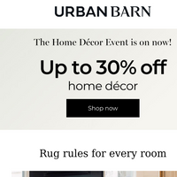 Urban Barn email thumbnail