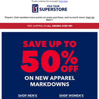 PGA TOUR Superstore email thumbnail