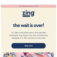 Zing Bars email thumbnail