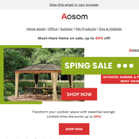 Aosom email thumbnail