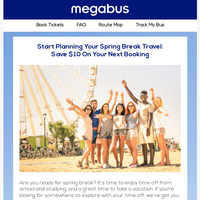 Megabus email thumbnail