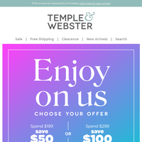 Temple & Webster email thumbnail