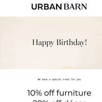 Urban Barn email thumbnail