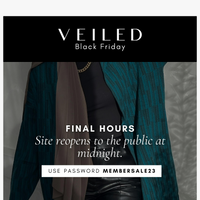 Veiled Collection email thumbnail