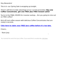 Javy Coffee email thumbnail