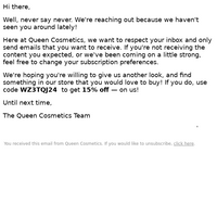 Queen Cosmetics email thumbnail