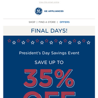 GE Appliances email thumbnail