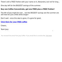 Javy Coffee email thumbnail