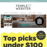 Temple & Webster email thumbnail