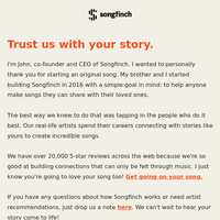 Songfinch email thumbnail