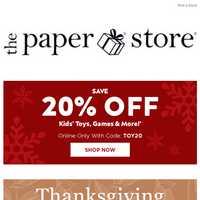 The Paper Store email thumbnail