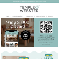 Temple & Webster email thumbnail