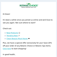 Botanic Choice email thumbnail