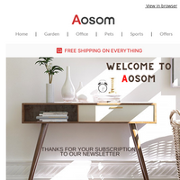 Aosom UK email thumbnail