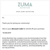 Zuma Nutrition email thumbnail