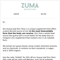 Zuma Nutrition email thumbnail