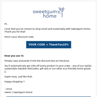 Sweetgum Home email thumbnail