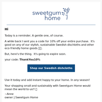 Sweetgum Home email thumbnail