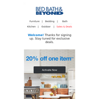 Bed Bath and Beyond email thumbnail