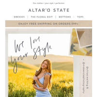 Altar'd State email thumbnail